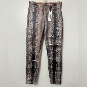 L’ AGENCE Margot High Rise Skinny python snake print jeans size 26